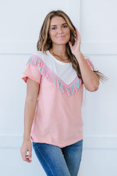 BiBi Saddle Up Fringe Detail Tee - Shah S. Sahota